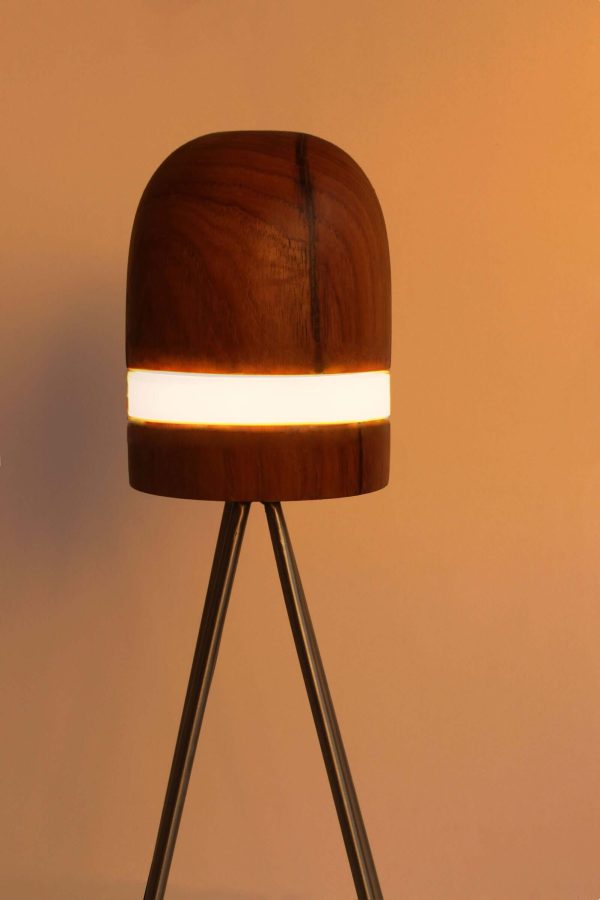 Table Lamp with Wood Lamp Shade, Agriya