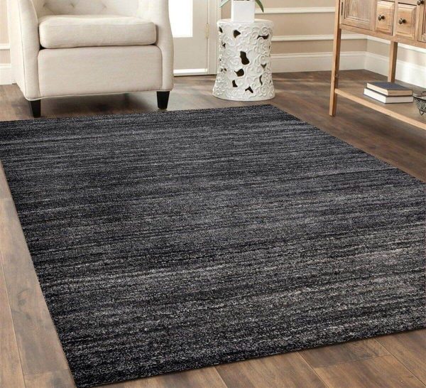 Table Tufted Carpet in Black, Mexico Anthrozit