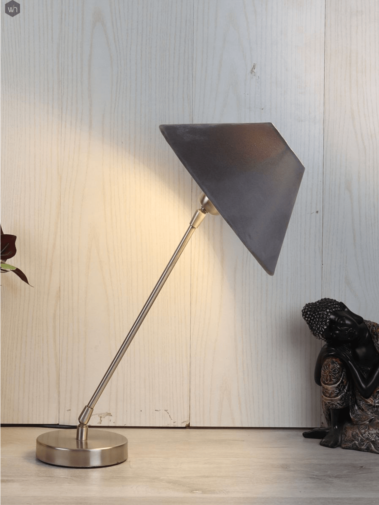 Table lamp with Grey Velvet Lampshade
