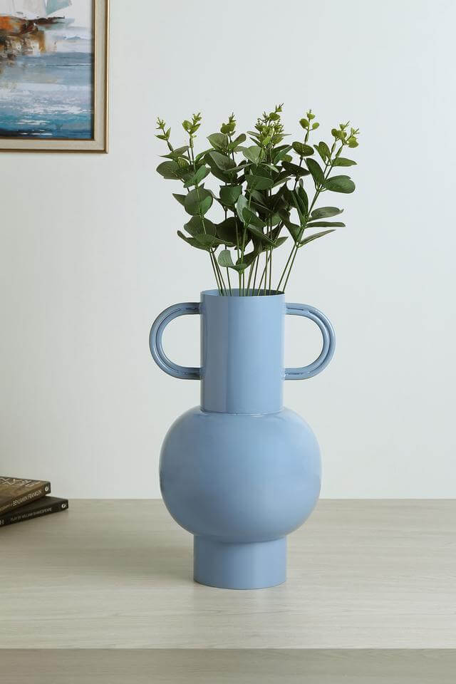 Tall Blue Vase, Birds of Paradise