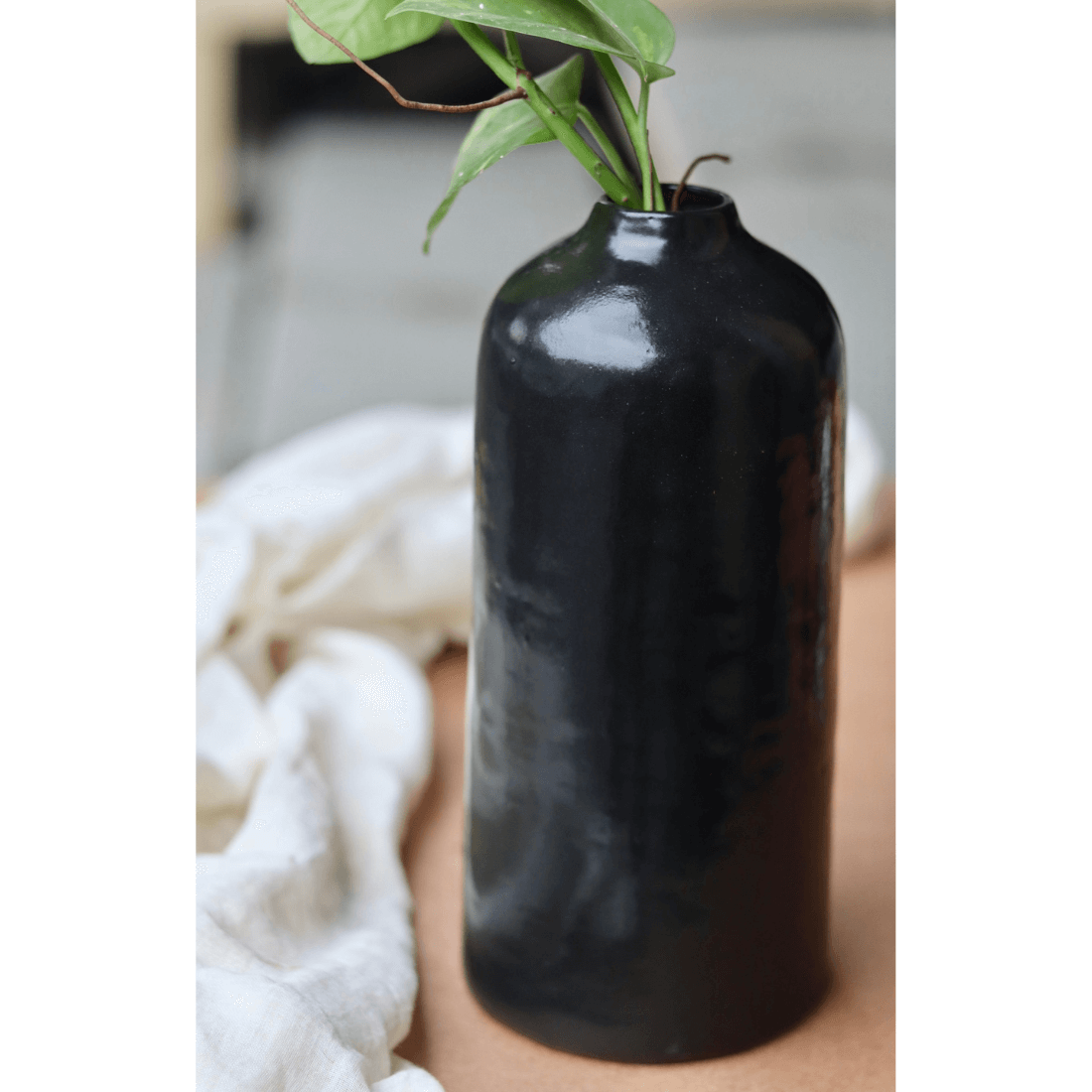 Tall Ceramic Vase, Black