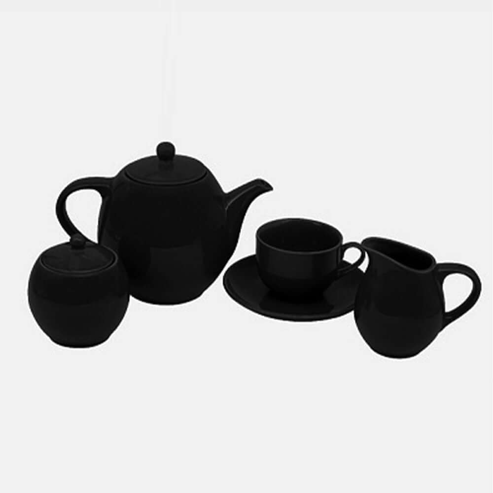 Teapot Set of 4, Deep Sea Black