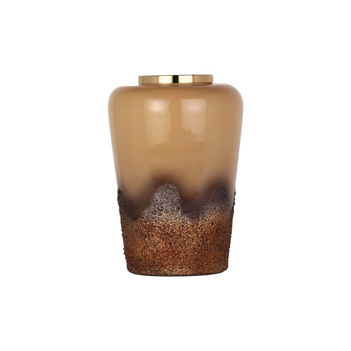 Textured, Dull Gold Flower Vase