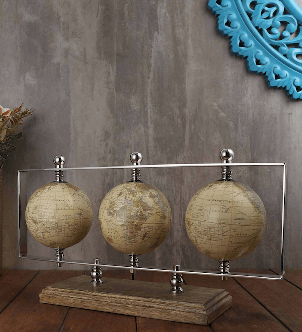 Three-Globe Table Accent in Iron