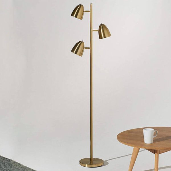 Three-Head Floor Lamp, American Style Cannonball