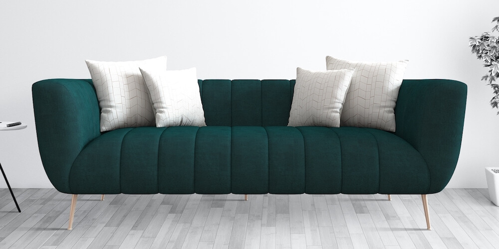 Three-Seater Sofa, Bottle Green - Darwin collection By Urban Living