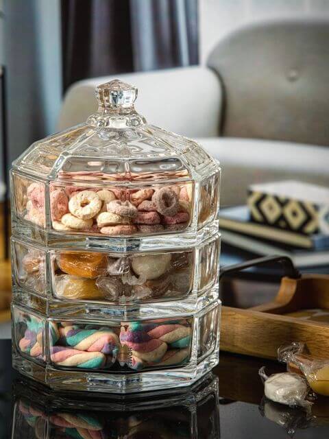 Three-tier Glass Storage Container with Lid