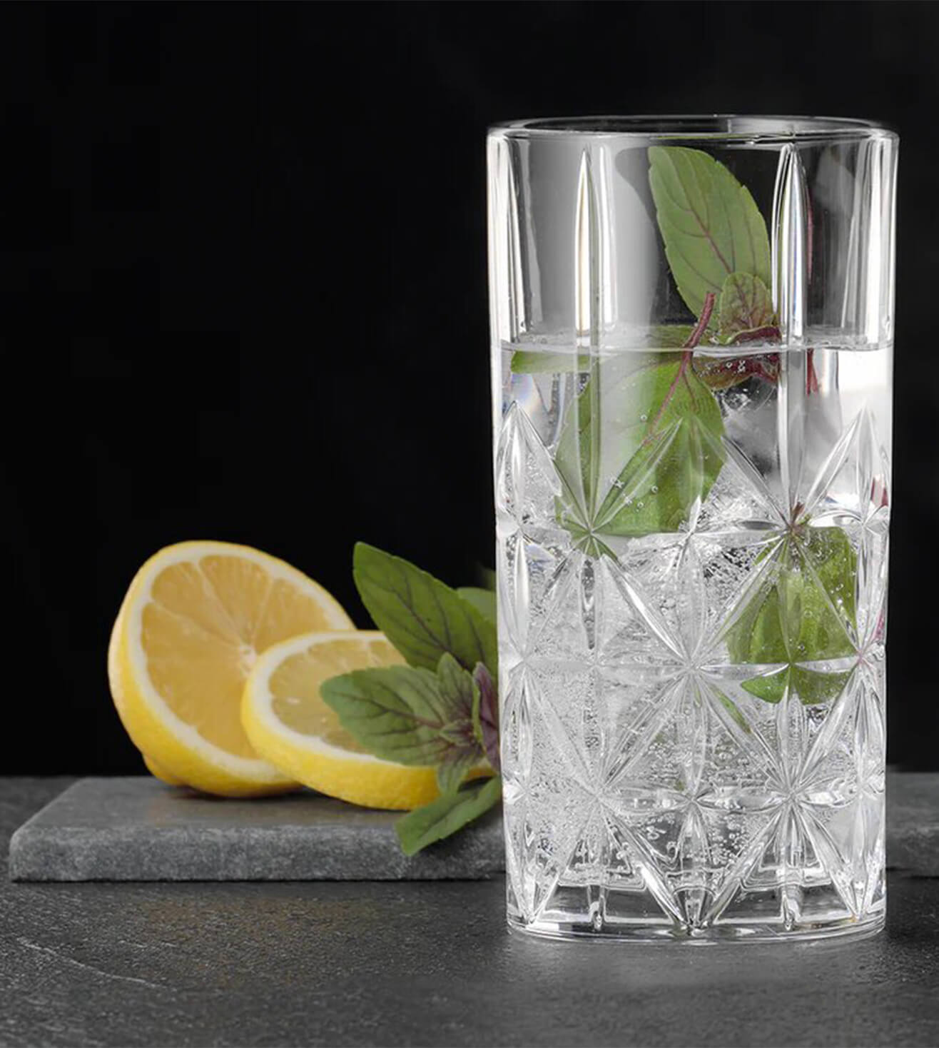 Transparent, Tall Glass Tumbler, Highland Cross, Set of 4