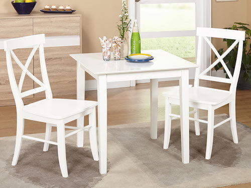 Two-Seater Dining Table in White, Premium