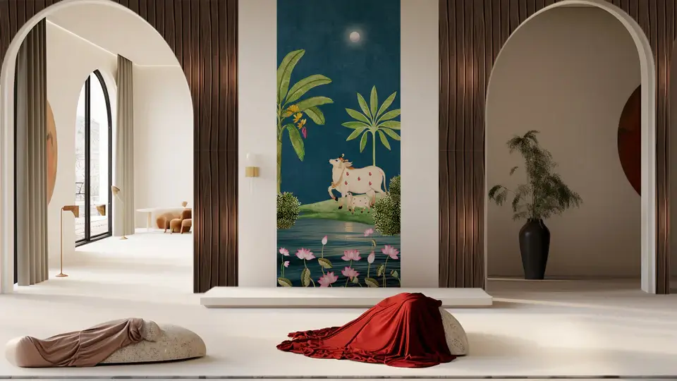 ‘Vrindavan at Night’ Wallpaper