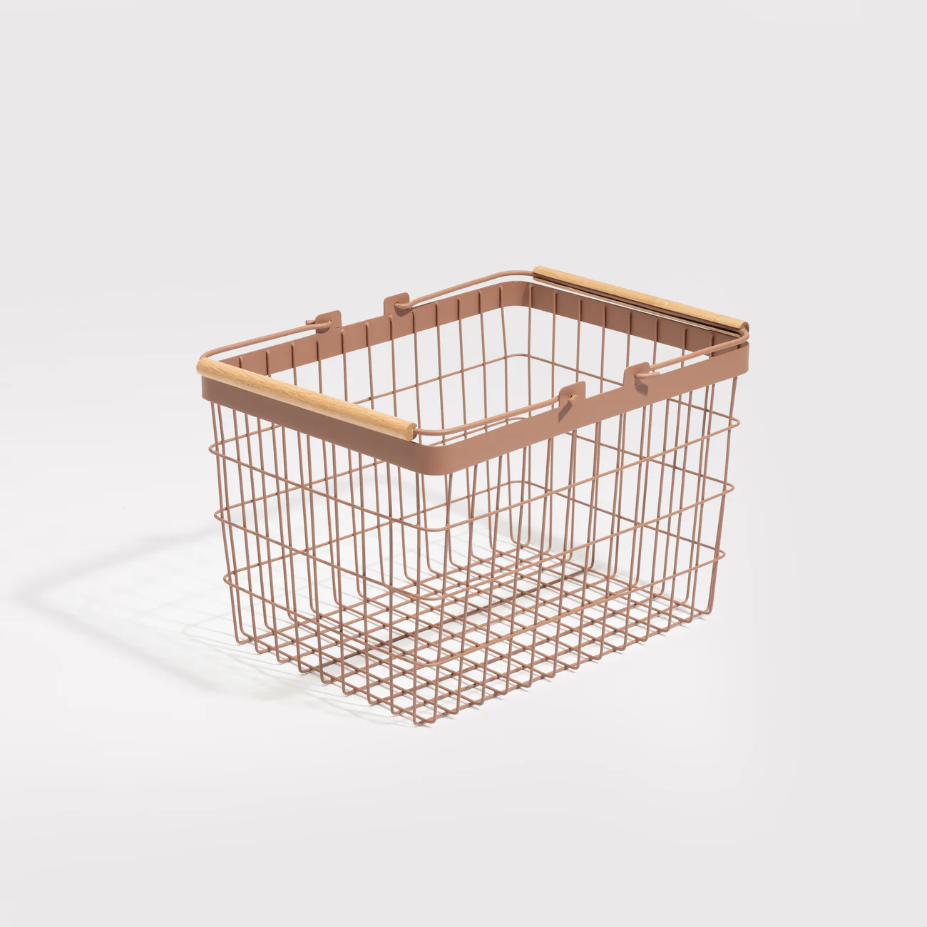 White Steel With Thin Wire Open Basket in Outdoor Taupe (Color Available)