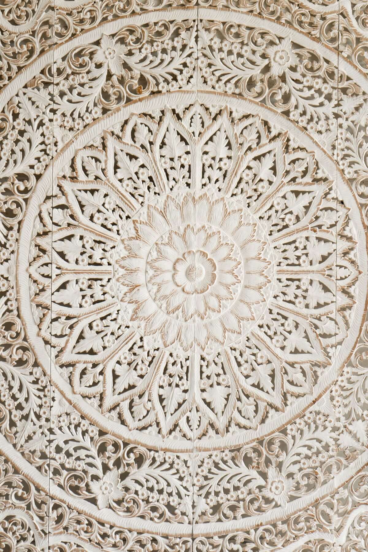 Wood Headboard/Wall Panel in Distressed White