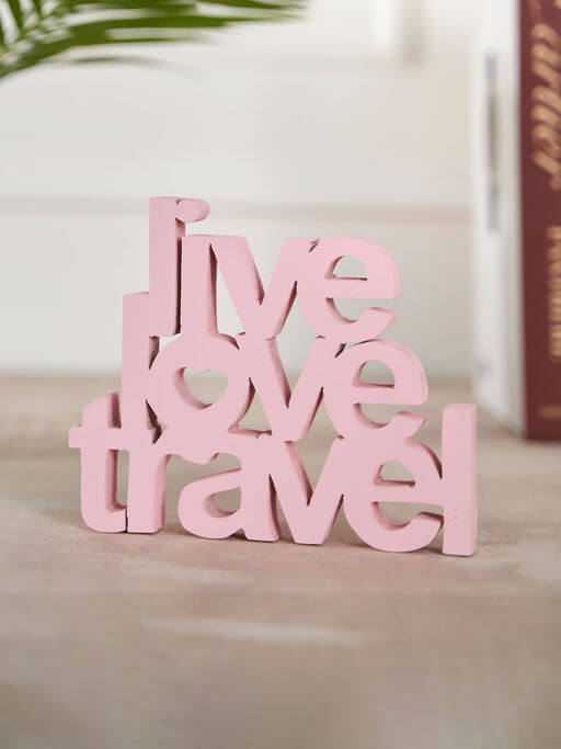 Wood, 'Live Love Travel' Bookend/Decor