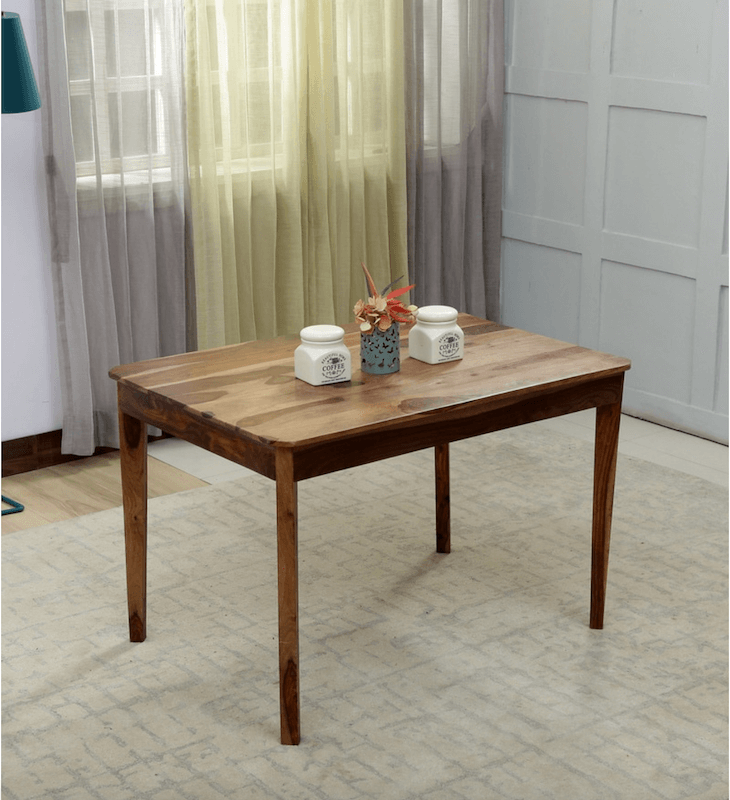 Wooden 4-Seater Dining Table in Rustic Teak Finish, Arabel