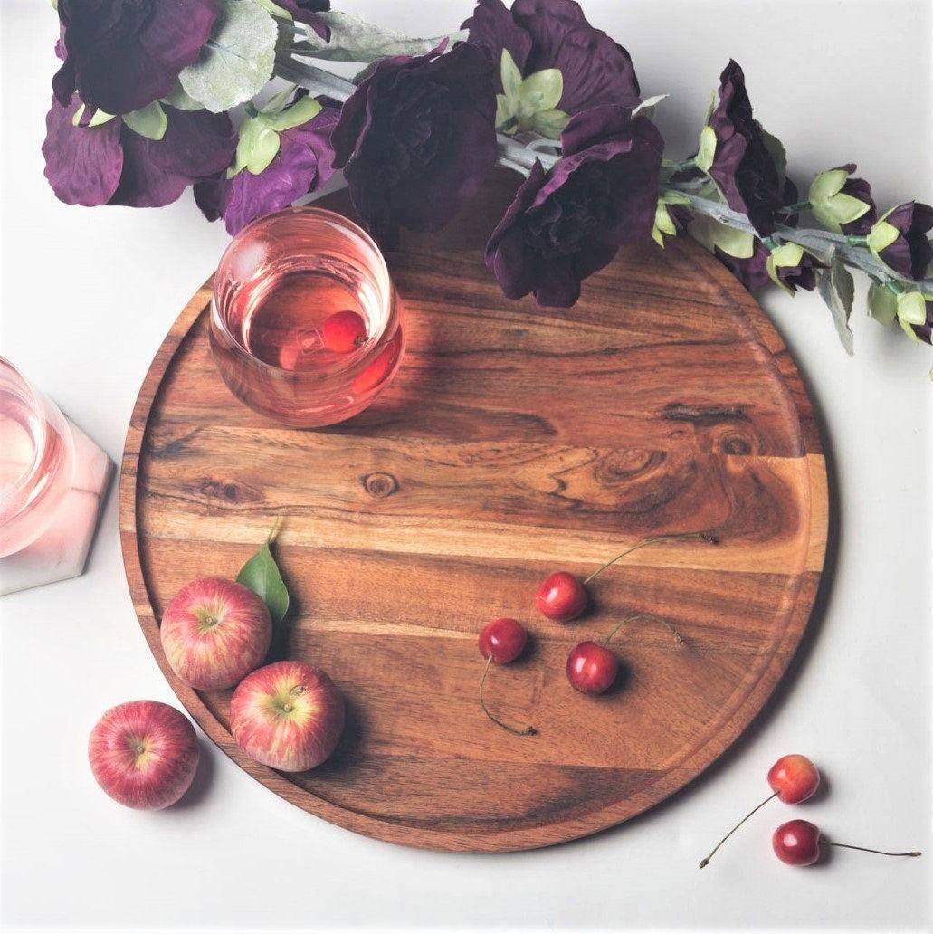 Wooden Round Platter, Medium size