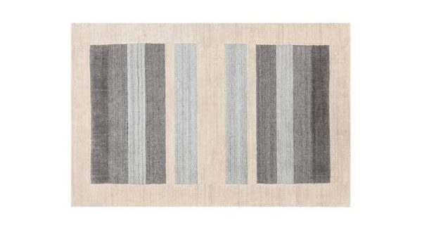 Woven Wool Carpet with Stripe Pattern