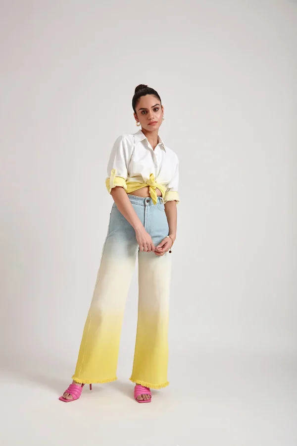 Yellow Ombre Denim Jeans