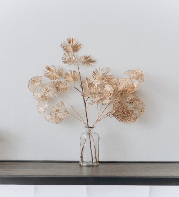 Metallic, Gold Decorative Flowers and Leaves