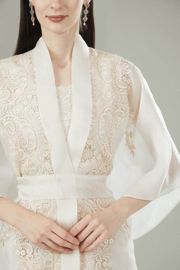 Ivory Organza Cape Top by Ritika Arya Jain