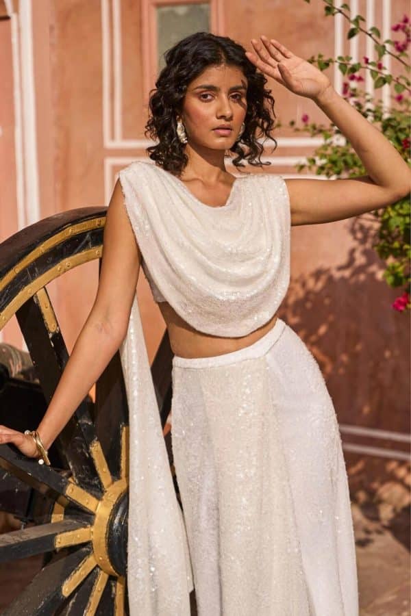 Draped Sequin Top