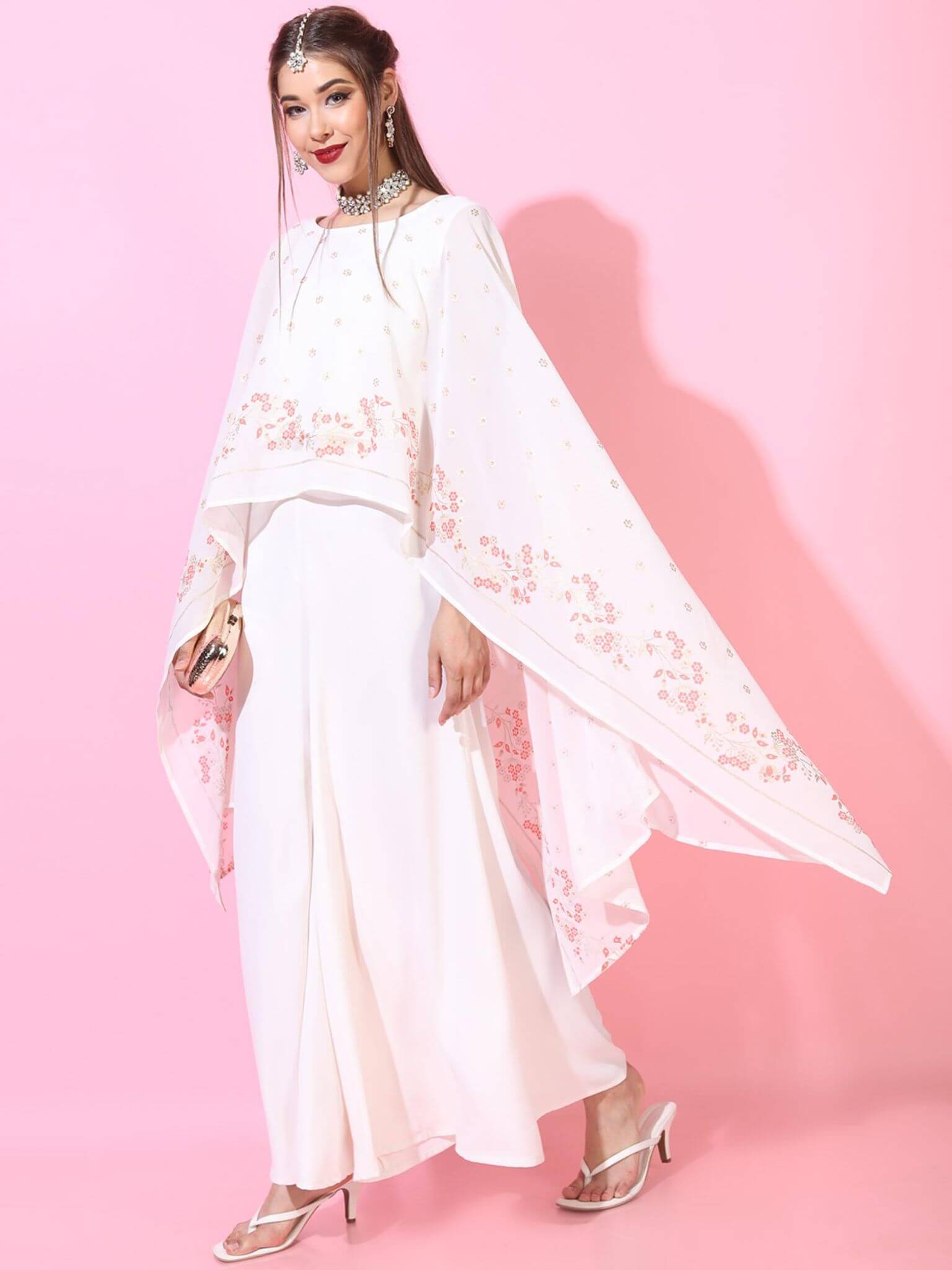 Floral Top with Flared Palazzo (Set of 2) by Vishudh