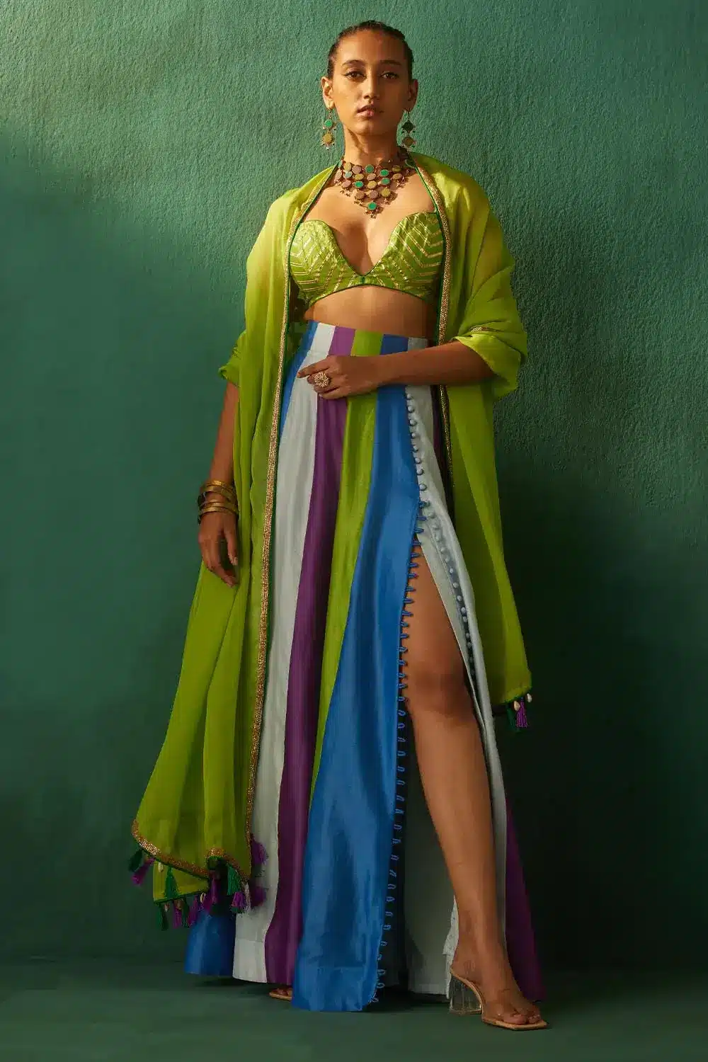 Kumudani Kalidar Lehenga Set with Dupatta