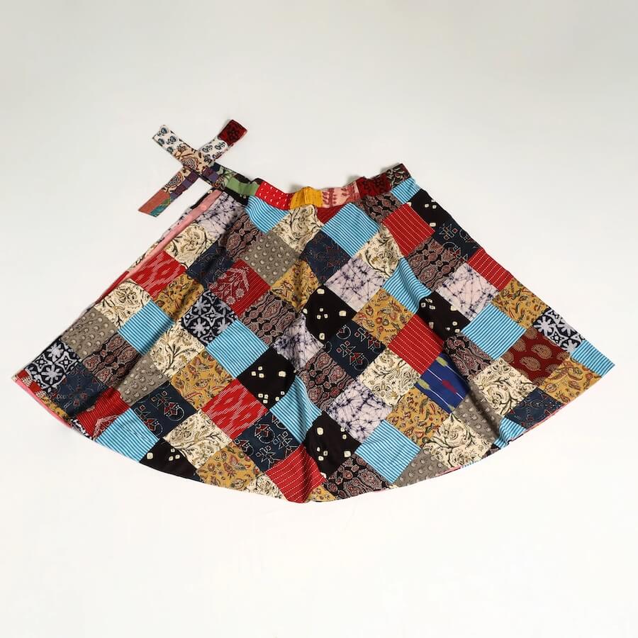 Multicolour - Wrap Around Patchwork Cotton Skirt 28