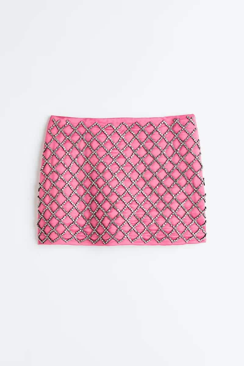 Rhinestone-embellished Mini Skirt