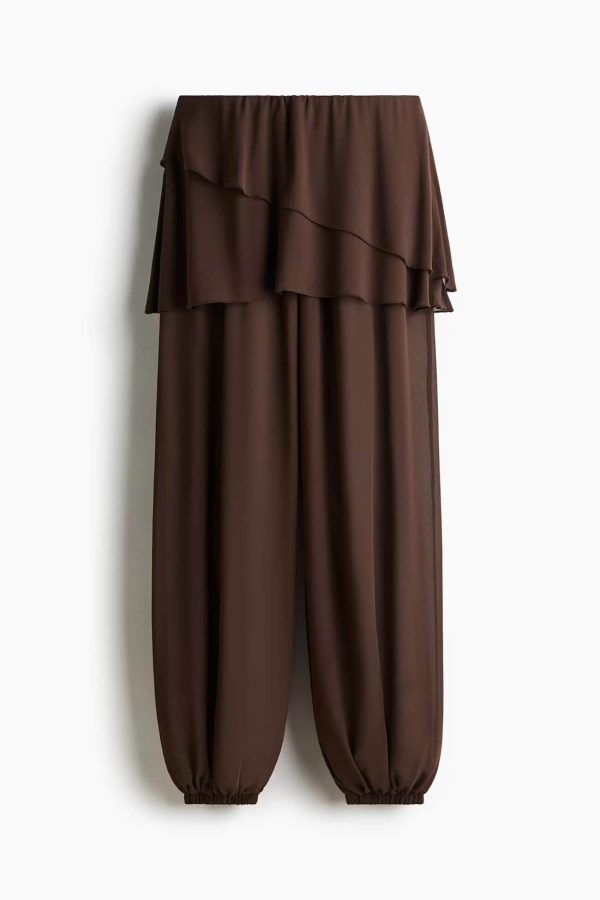 Skirt-layered Chiffon Trousers
