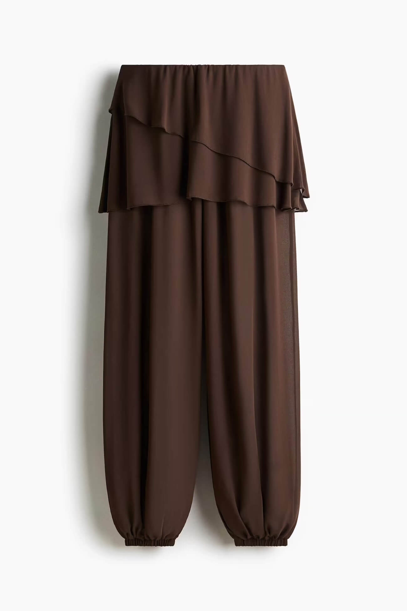 Skirt-layered Chiffon Trousers