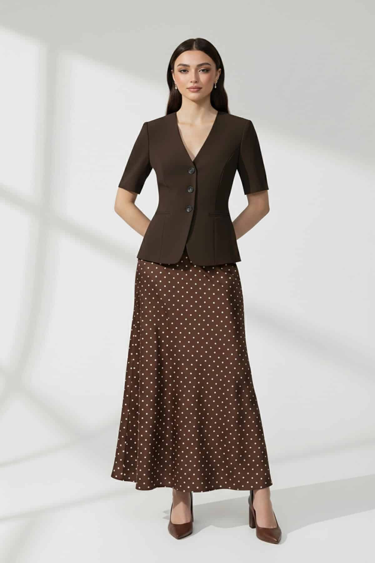 Cinnamon Satin Skirt