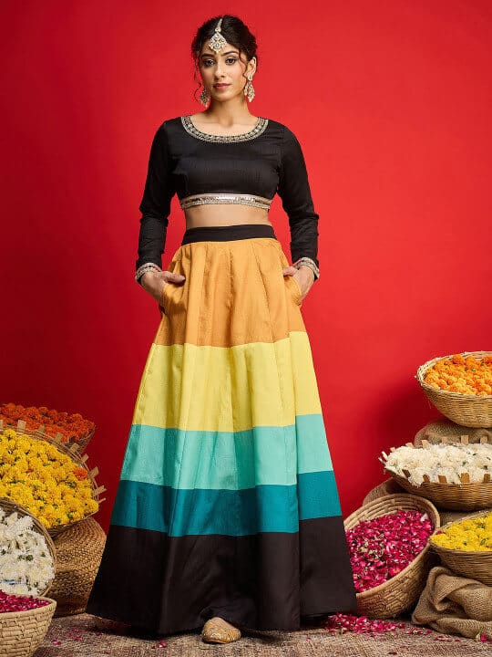 Embellished Sequinned Ready To Wear Lehenga & Blouse by Shae by Sassafras