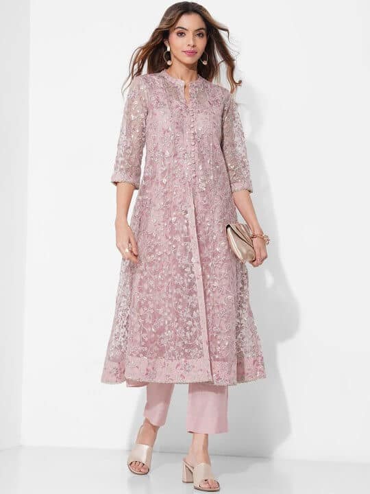 Floral Printed Kurta with Trousers by Rangmanch by Pantaloons