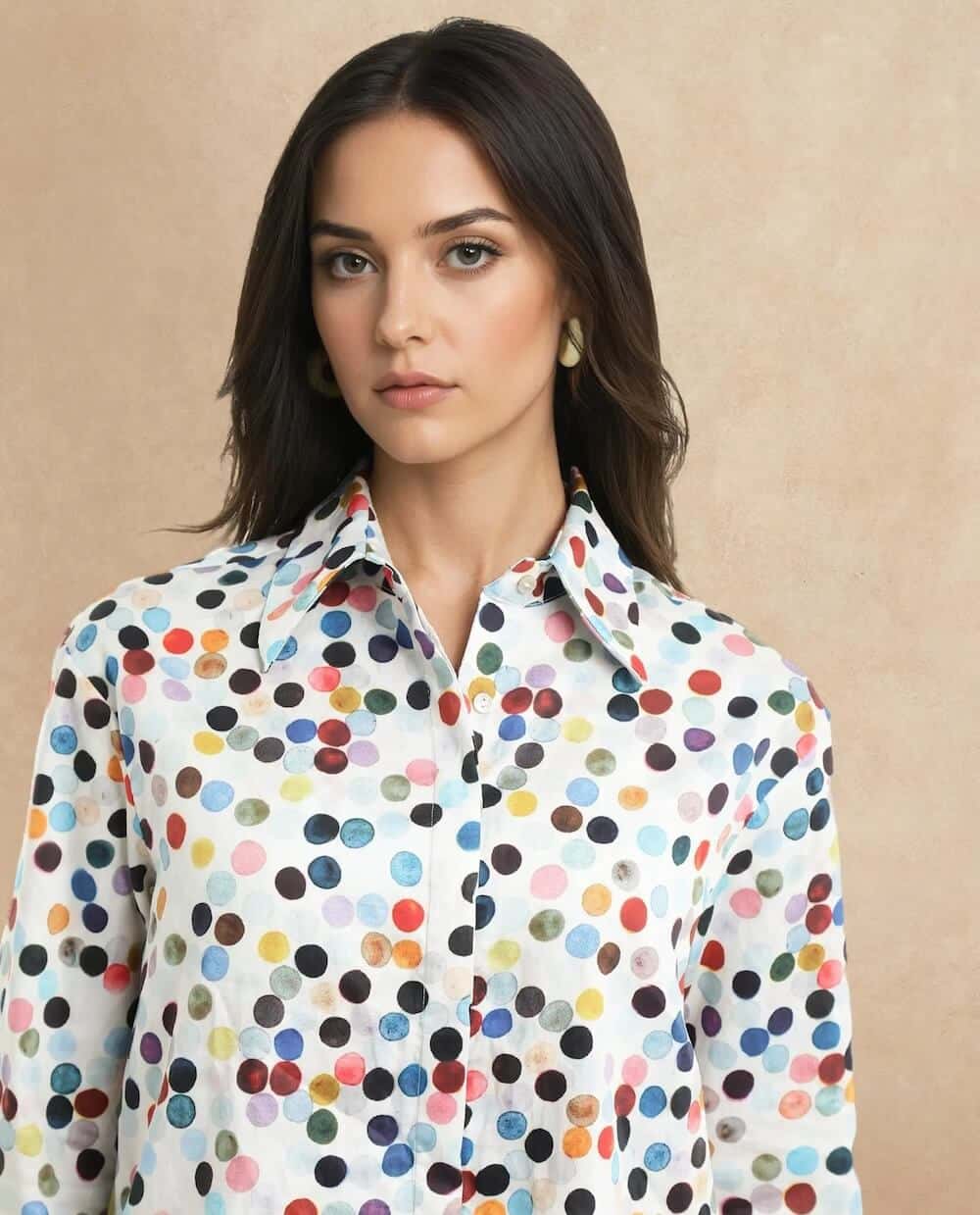 Polka Print Full Sleeve Shirt Janice - Light Multi