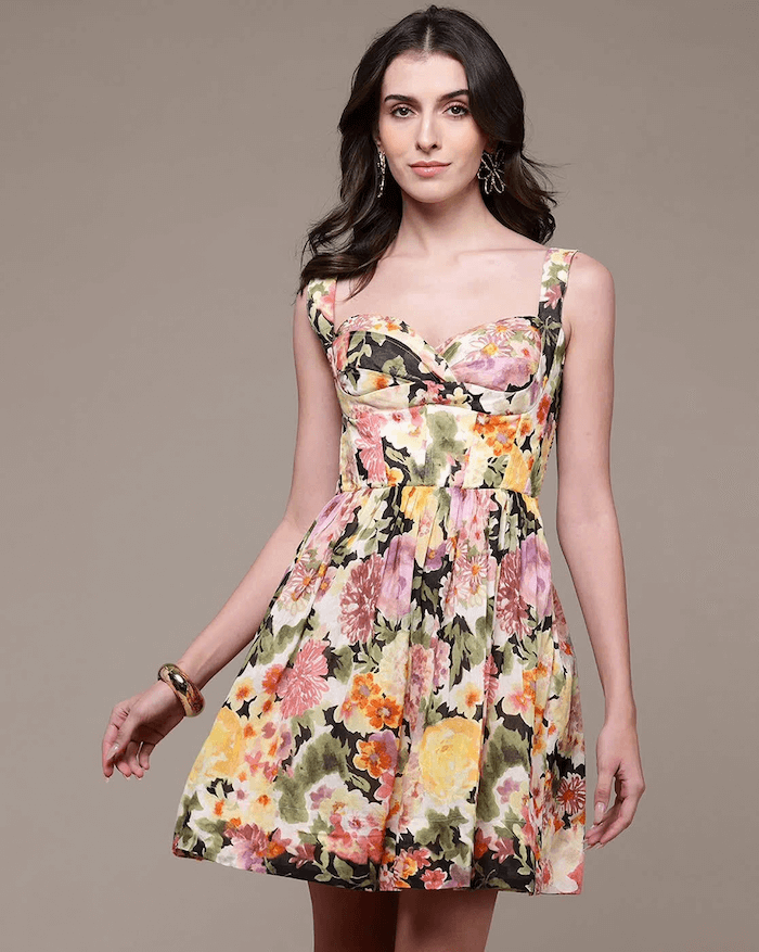 Dahlia Floral Print Fit & Flare Dress by Label Ritu Kumar