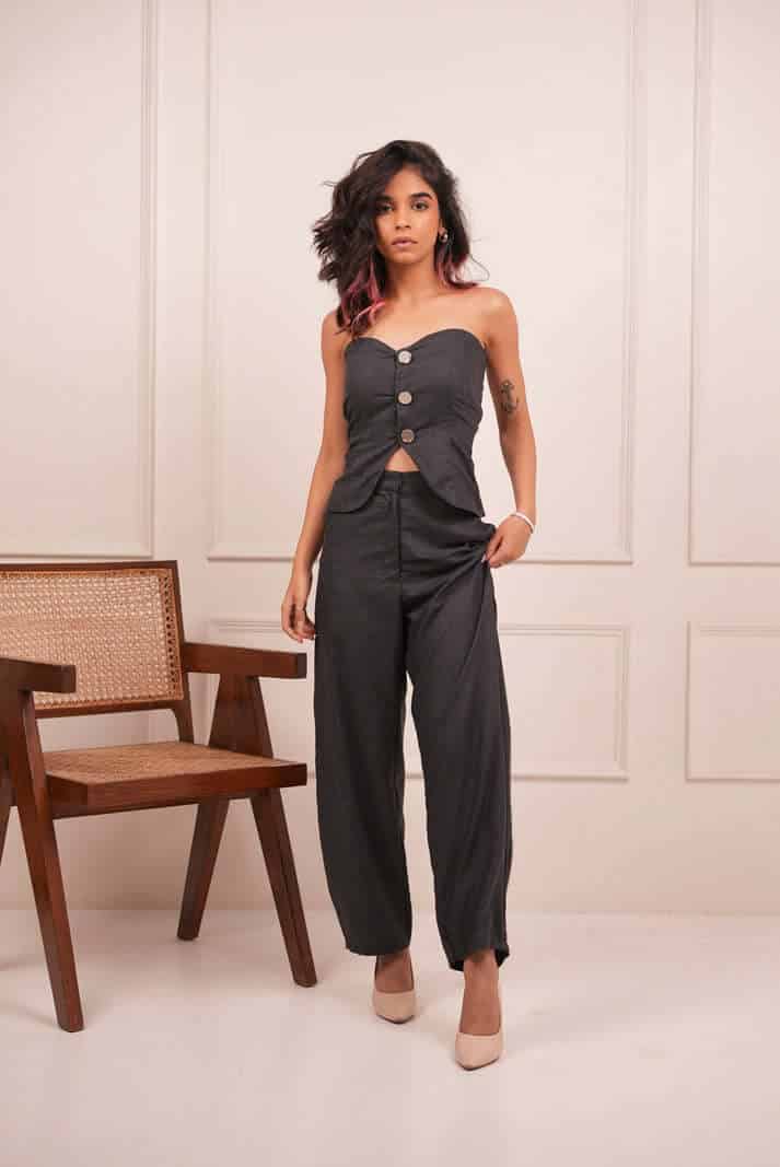 Slate Grey Barrel Pant Set