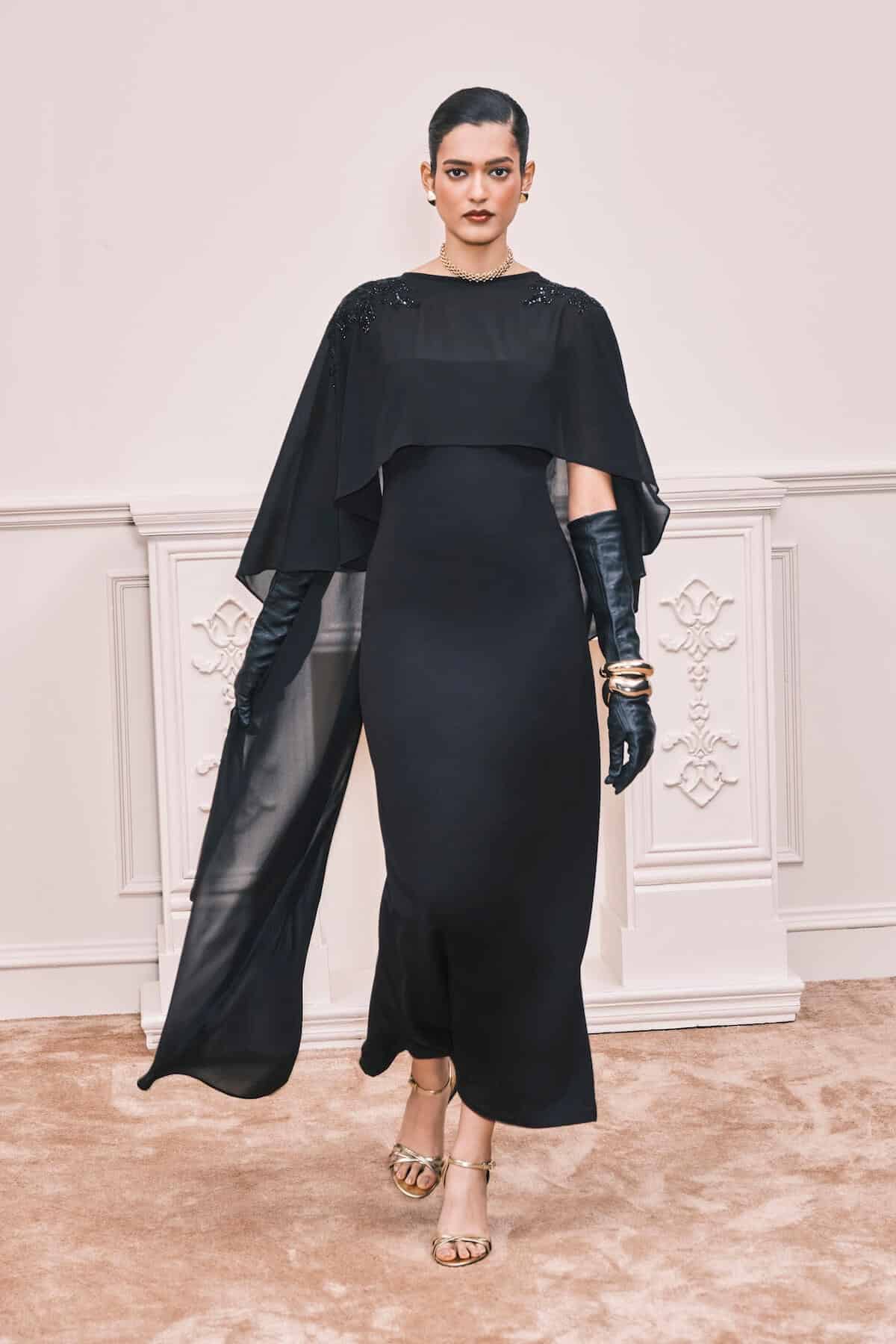 The Morticia Cape & Tube Dress