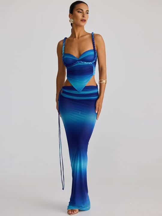 Bee Solara Seabreeze Mesh Blue Ombre Co-Ords by Bee Boe