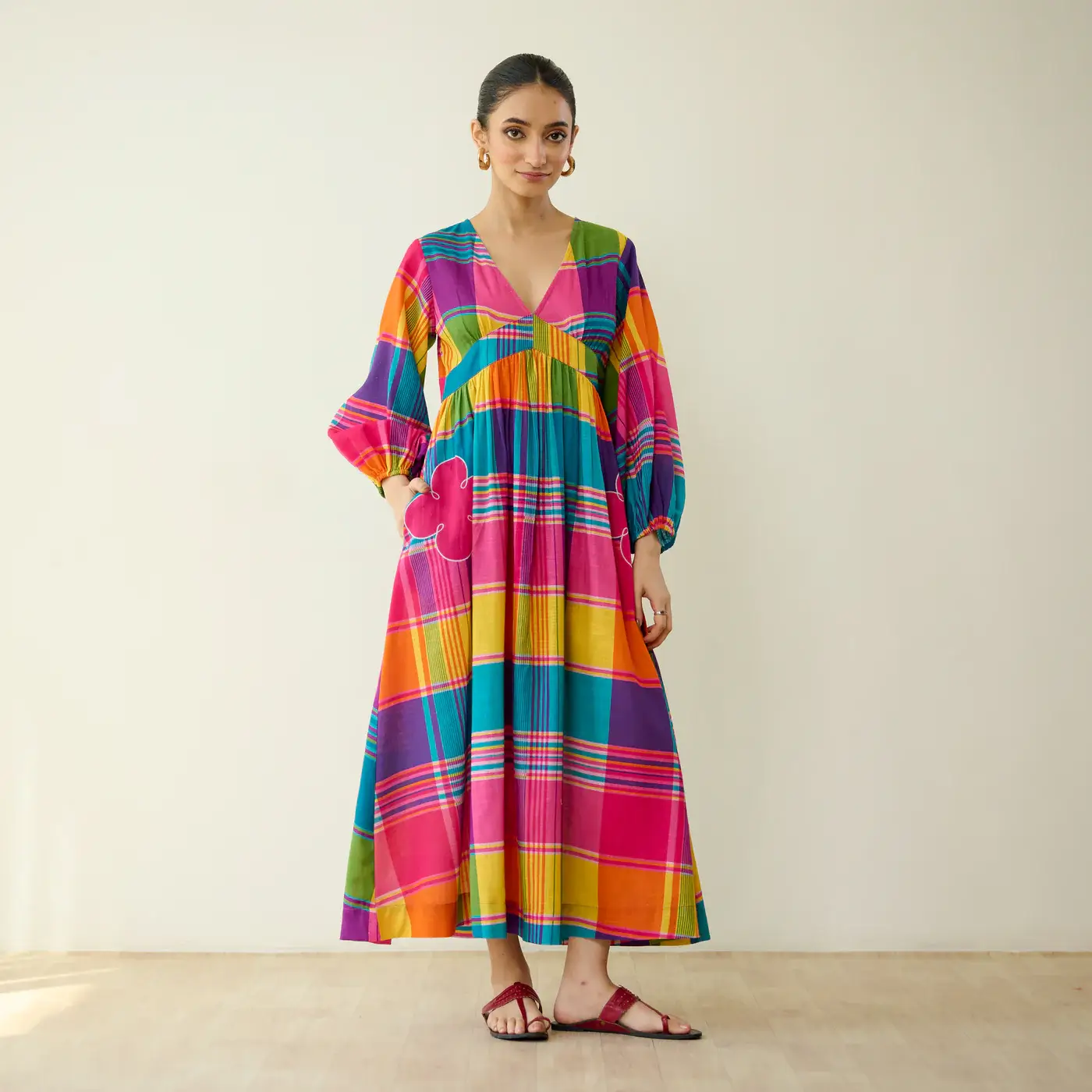 Candy Cloud Pure Slub Cotton Dress - Multicolour