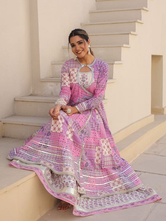 Floral Embroidered Cotton Gown by AARAAS
