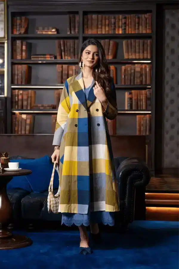 Indigo Madras Checks Jacket-Dress Set