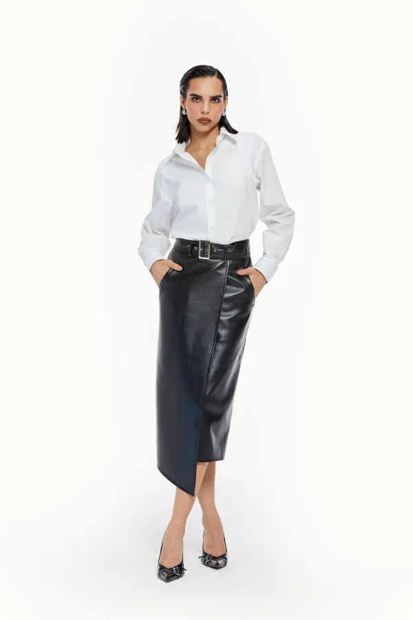 Leather Midi Skirt