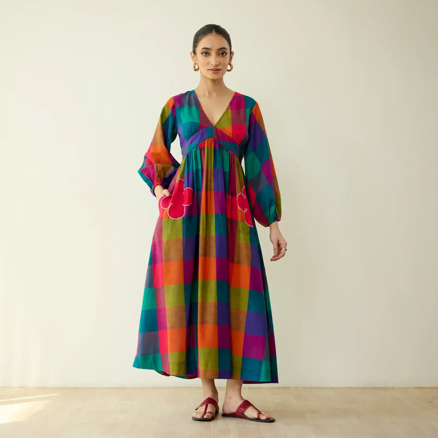 Mira Pure Slub Cotton Dress - Multicolour
