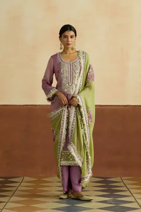 Niharika Embroidered Kurta Set (Unstitched)