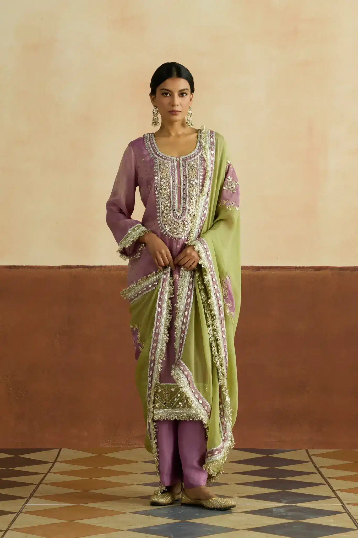 Niharika Embroidered Kurta Set (Unstitched)