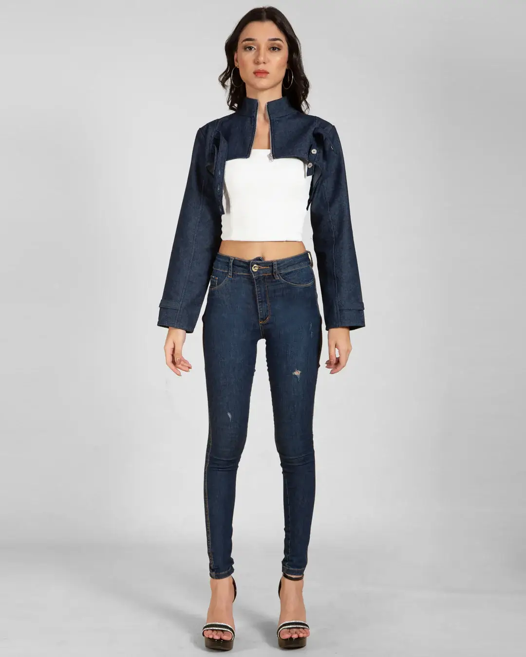 Super Cropped Bolero Denim Jacket