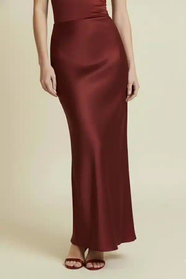 Red Satin Skirt