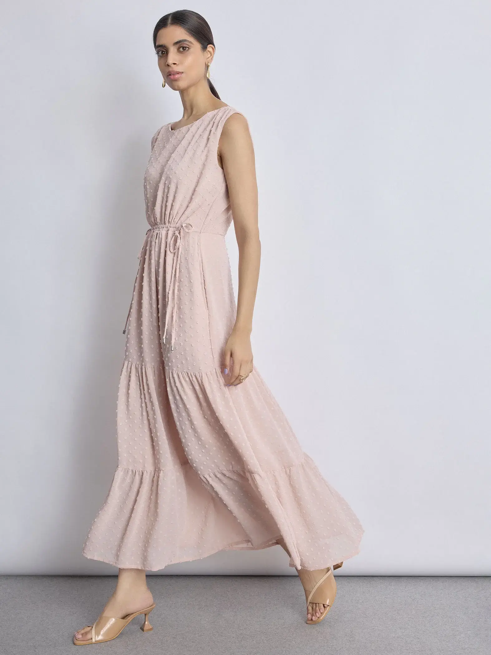 Blush Dobby Tiered Maxi Dress - TL # 6