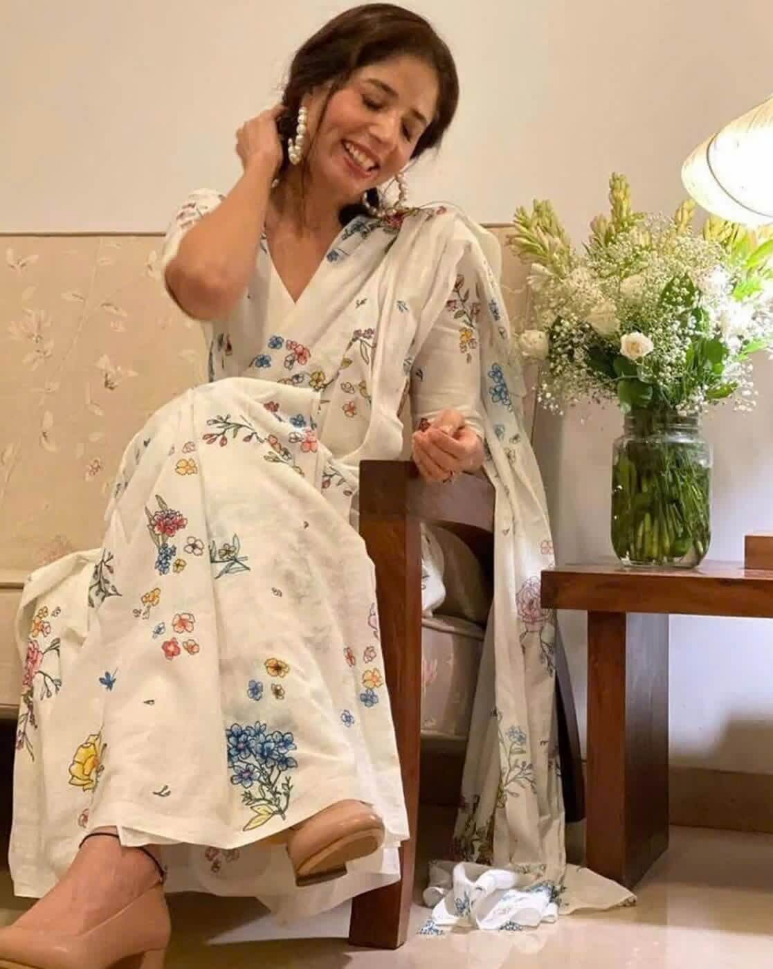 Cotton Saree Pure Mulmul by Indie Picks - TL # 6