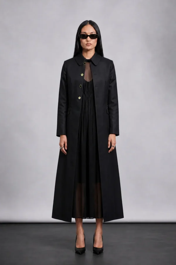 100% Cotton Long Overcoat, Perry
